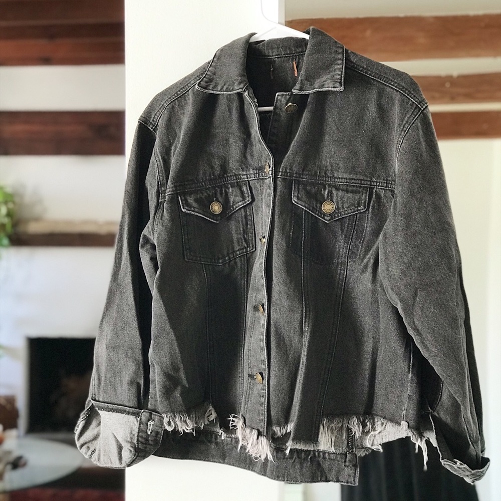 Vintage POL Distressed Black Denim Jacket